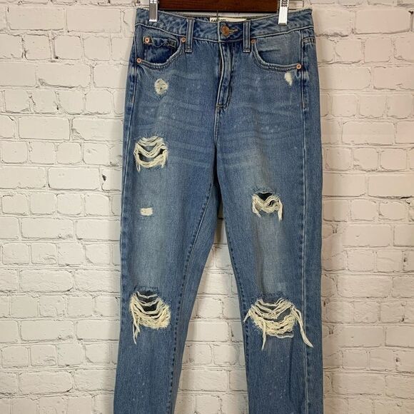 Garage Distressed Mom Jeans Light Wash size 1 - Picture 1 of 9